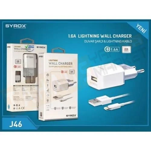 Syrox J46 Lightning Şarj Aleti 1.6Amper - 1