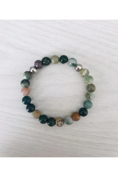 MK TASARIM GERÇEK YOSUNLU AKİK TAŞI BİLEKLİK MKT20250003 ürün görseli