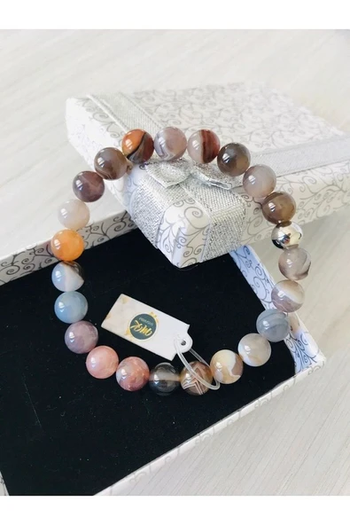 MK TASARIM Gerçek Bostwana Akik Bileklik - Resim 3