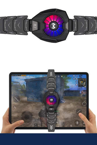 qasul Dijital Göstergeli RGB Led Işıklı Gamer Oyuncu Telefon Ve Tablet Soğutucu - 3
