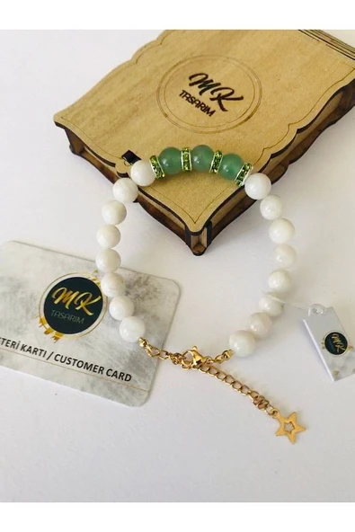 MK TASARIM GERÇEK AYTAŞI AVENTURİN BİLEKLİK MK.36.3 - Resim 2