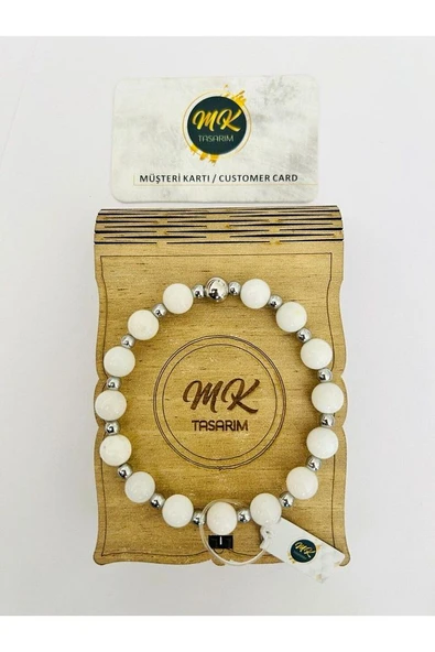 Gerçek Aytaşı Bileklik (ARA KÜÇÜK TAŞLAR HEMATİT TAŞIDIR) Mk.020.019 - Resim 4