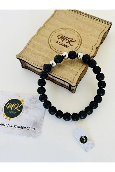 GERÇEK LAV TAŞI BİLEKLİK | ÖZEL KUTUSUNDA | MÜŞTERİ KARTLI MK.013.003 - Resim 2