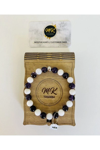 Gerçek Aytaşı Ametist Taşı Bileklik Mk.021.001 ürün görseli