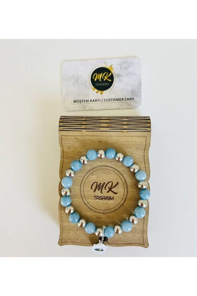 GERÇEK MAVİ KUVARS TAŞI BİLEKLİK | ÖZEL KUTUSUNDA | MÜŞTERİ KARTLI MK.022.001 ürün görseli
