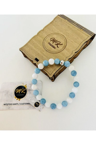 GERÇEK AYTAŞI MAVİ KUVARS TAŞI BİLEKLİK | ÖZEL KUTUSUNDA | MÜŞTERİ KARTLI MK.021.003 - Resim 4
