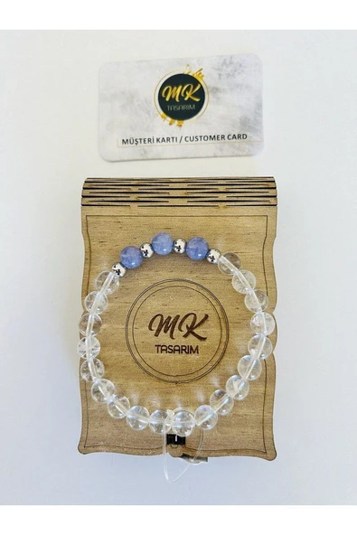 Gerçek Kristal Kuvars - Mor Kuvars Taşı Bileklik MK.003.024 ürün görseli