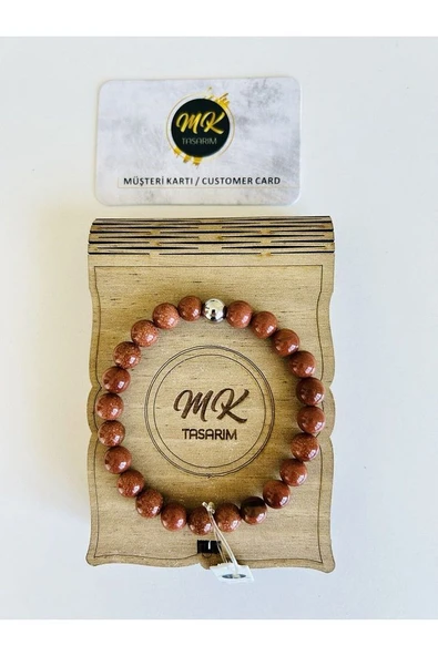 GERÇEK KAHVERENGİ YILDIZ TAŞI BİLEKLİK | ÖZEL KUTUSUNDA | MÜŞTERİ KARTLI MK.009.025 ürün görseli