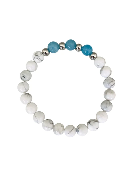 MK TASARIM GERÇEK HAVLİT MAVİ KUVARS TAŞI BİLEKLİK MKT46004 ürün görseli