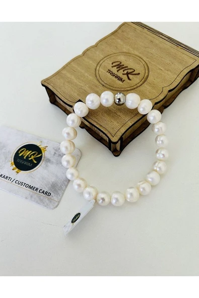 MK TASARIM Gerçek İnci Bileklik MK.019.102 - Resim 3