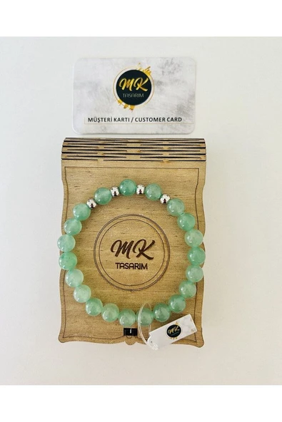 Gerçek Aventurin Taşı Bileklik | Özel Kutusunda | Müşteri Kartlı Mkt0004 ürün görseli