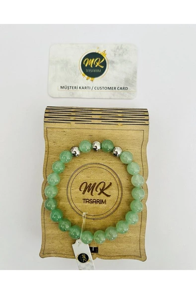 MK TASARIM GERÇEK AVENTURİN TAŞI BİLEKLİK MK.013.008 ürün görseli