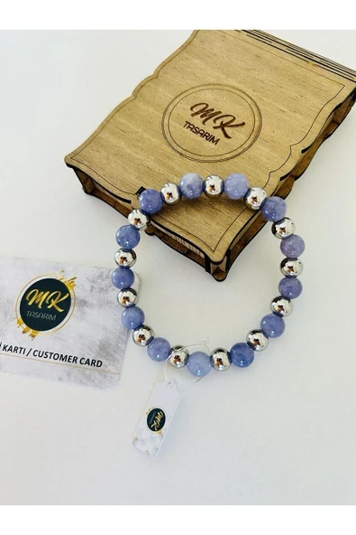 GERÇEK MOR KUVARS TAŞI BİLEKLİK MK.022.012 - Resim 2