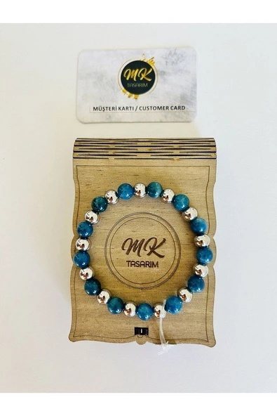 Gerçek Apatit Taşı Bileklik Mk.022.010 - Resim 2