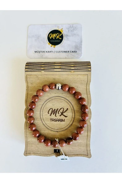 GERÇEK KAHVERENGİ YILDIZ TAŞI BİLEKLİK | ÖZEL KUTUSUNDA | MÜŞTERİ KARTLI MK.009.025 - Resim 3