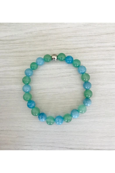 MK TASARIM AVENTURİN MAVİ KUVARS TAŞI BİLEKLİK- RENKLERİ KENDİ DEĞİLDİR- BOYA DEĞİLDİR MKT56002 - Resim 2
