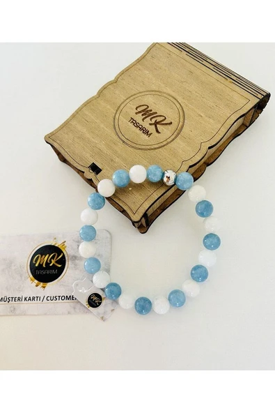 GERÇEK AYTAŞI MAVİ KUVARS TAŞI BİLEKLİK | ÖZEL KUTUSUNDA | MÜŞTERİ KARTLI MK.021.003 - Resim 3