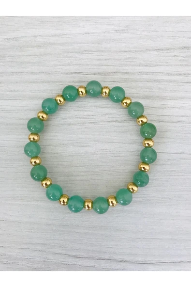 MK TASARIM GERÇEK AVENTURİN TAŞI BİLEKLİK MKT58001 - Resim 2