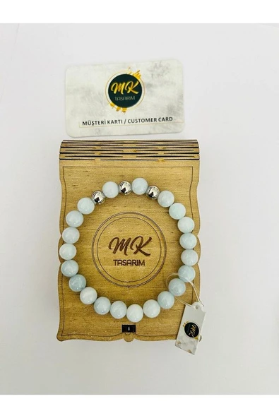 GERÇEK AKUAMARİİN TAŞI BİLEKLİK MK.013.014 - Resim 2