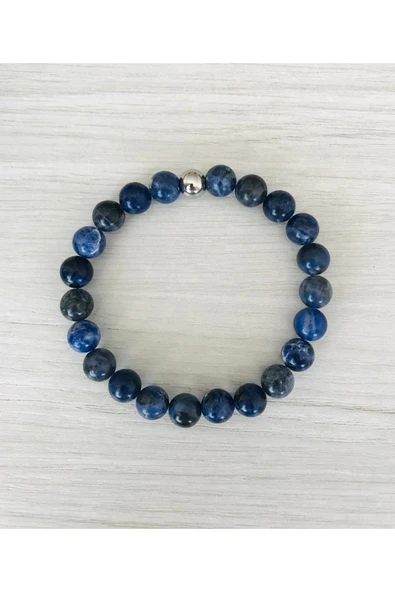 MK TASARIM GERÇEK SODALİT TAŞI BİLEKLİK - RENKLERİ KENDİ RENGİDİR - BOYA DEĞİLDİR- MKT47002 ürün görseli