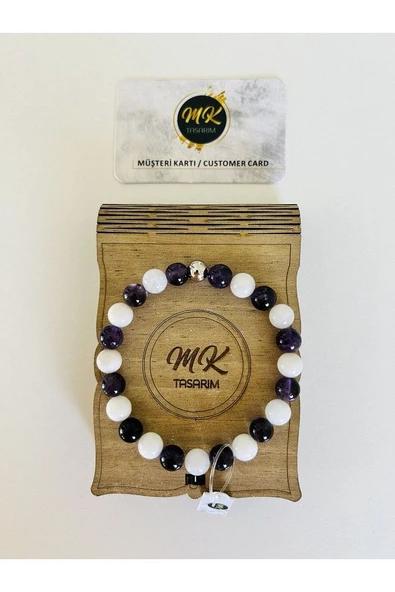 Gerçek Aytaşı Ametist Taşı Bileklik Mk.021.001 - Resim 2