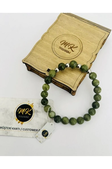 Gerçek Yeşim Taşı Bileklik MK.001.015 - Resim 4