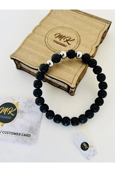GERÇEK LAV TAŞI BİLEKLİK | ÖZEL KUTUSUNDA | MÜŞTERİ KARTLI MK.013.003 - Resim 4