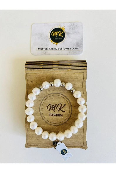 MK TASARIM Gerçek İnci Bileklik | Özel Kutusunda | Müşteri Kartlı MK.019.106 ürün görseli