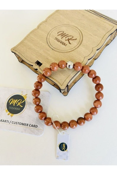 GERÇEK KAHVERENGİ YILDIZ TAŞI BİLEKLİK | ÖZEL KUTUSUNDA | MÜŞTERİ KARTLI MK.009.025 - Resim 2