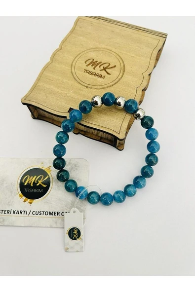 GERÇEK APATİT TAŞI BİLEKLİK | ÖZEL KUTUSUNDA | MÜŞTERİ KARTLI MK.013.009 - 2