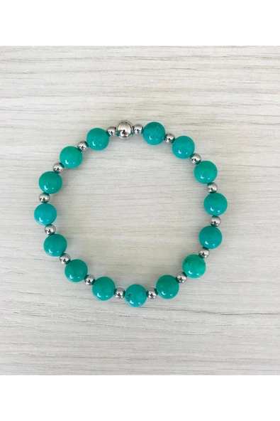 MK TASARIM GERÇEK TURKUAZ TAŞI BİLEKLİK MKT45005 ürün görseli