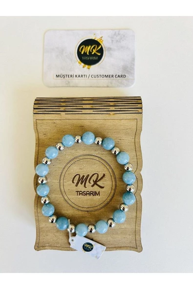 GERÇEK MAVİ KUVARS TAŞI BİLEKLİK | MK.016.006 ürün görseli