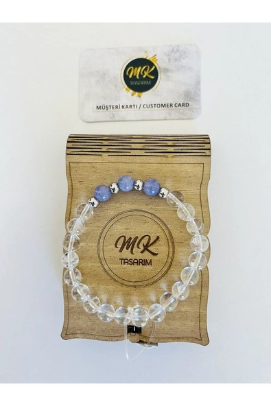 Gerçek Kristal Kuvars - Mor Kuvars Taşı Bileklik MK.003.024 - Resim 3