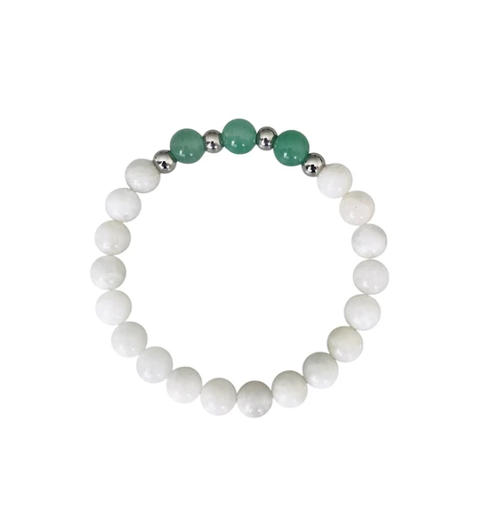 MK TASARIM GERÇEK AYTAŞI AVENTURİN TAŞI BİLEKLİK MKT46002 ürün görseli