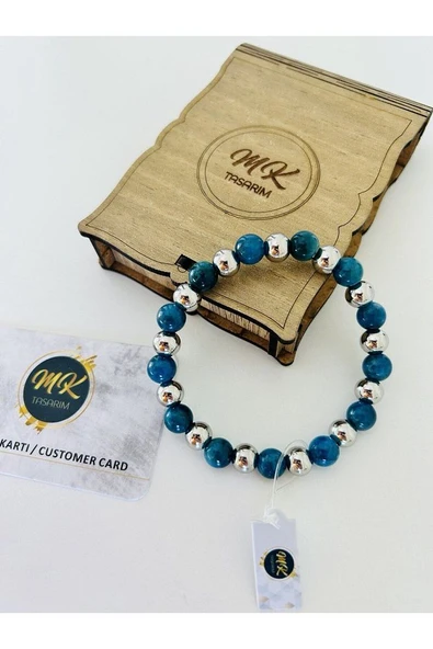 Gerçek Apatit Taşı Bileklik Mk.022.010 - Resim 4