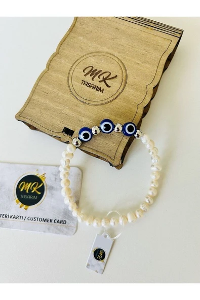 GERÇEK İNCİ NAZAR BONCUĞU BİLEKLİK | ÖZEL KUTUSUNDA | MÜŞTERİ KARTLI MK.002.002 - Resim 4