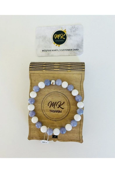 MK TASARIM MOR KUVARS TAŞI BİLEKLİK ürün görseli