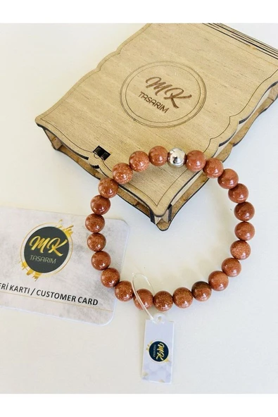 GERÇEK KAHVERENGİ YILDIZ TAŞI BİLEKLİK | ÖZEL KUTUSUNDA | MÜŞTERİ KARTLI MK.009.025 - Resim 4