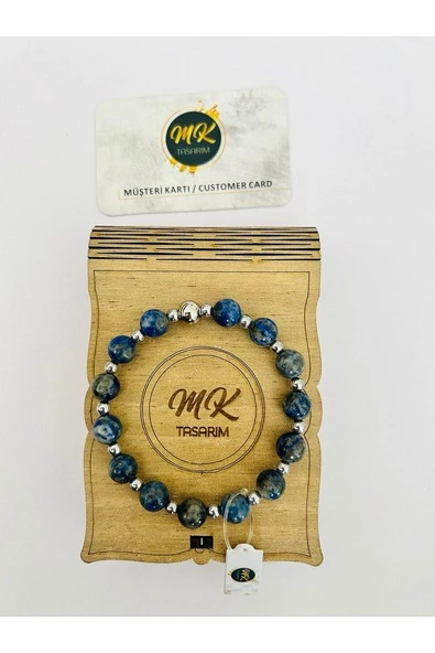 Gerçek Lapis Lazuli Taşı Bileklik (ARA TAŞLAR GERÇEK HEMATİT TAŞIDIR) Mk.020.016 - 1