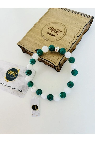Aytaşı Yeşil Akik Taşı Bileklik Mk.021.008 - Resim 4