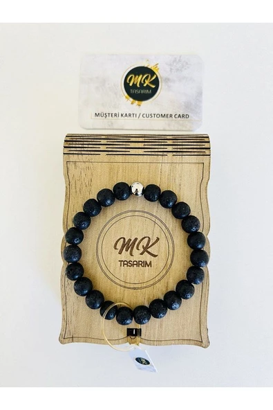 GERÇEK LAV TAŞI BİLEKLİK | ÖZEL KUTUSUNDA | MÜŞTERİ KARTLI MK.009.012 - Resim 3