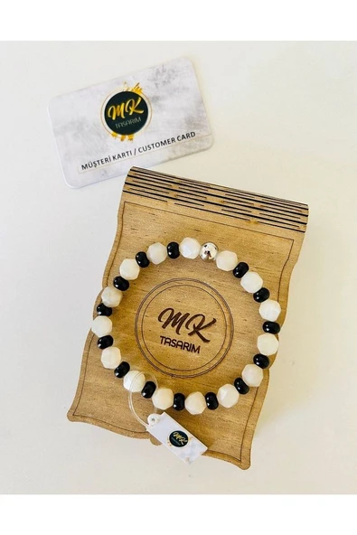 Gerçek Aytaşı Gerçek Akik Gerçek Bileklik | Mktasarım Özel Tasarım Kutusunda | Özel Müşteri Kartlı - Resim 2