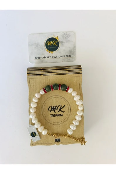 MK TASARIM GERÇEK İNCİ - YEŞİM BİLEKLİK MKT2012 ürün görseli