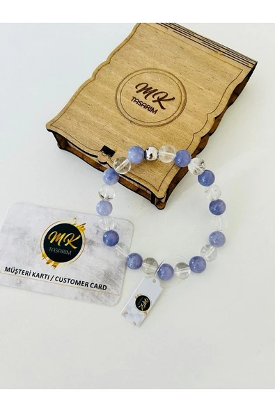 Gerçek Kristal - Mor Kuvars Bileklik| Mktasarım Özel Kutusunda | Mktasarım Özel Müşteri Kartlı - Resim 3