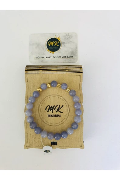 MK TASARIM Gerçek Mor Kuvars Taşi Bileklik MKT6006 ürün görseli