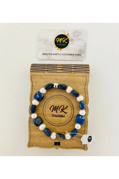 MK TASARIM Gerçek Inci -lapis Lazuli Bileklik MKT.1.048 ürün görseli