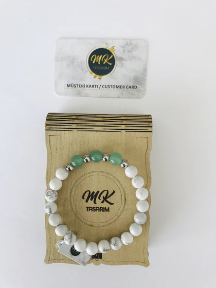 MK TASARIM GERÇEK HAVLİT TAŞI AMETİST TAŞI BİLEKLİK MKT37004 ürün görseli