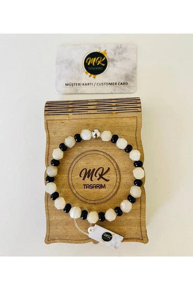 Gerçek Aytaşı Gerçek Akik Gerçek Bileklik | Mktasarım Özel Tasarım Kutusunda | Özel Müşteri Kartlı ürün görseli