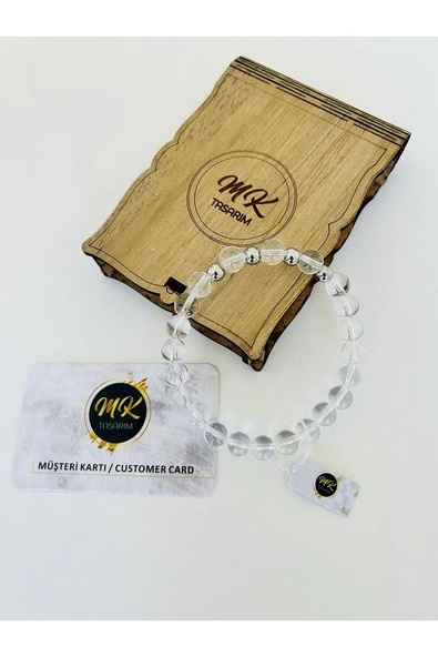 GERÇEK KRİSTAL KUVARS TAŞI BİLEKLİK | ÖZEL KUTUSUNDA | MÜŞTERİ KARTLI MK.001.012-1 - Resim 2