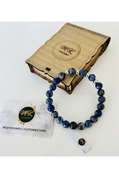 GERÇEK LAPİS LAZULİ TAŞI BİLEKLİK | ÖZEL KUTUSUNDA | MÜŞTERİ KARTLI MK.200.2 - Resim 2